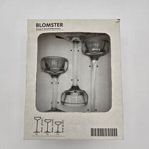 IKEA Blomster 3 Piece Candle Holder Set Clear Glass Amsell Berlin 901.674.39